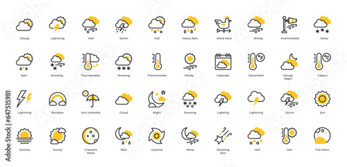 Line Weather icon. Editable Stroke