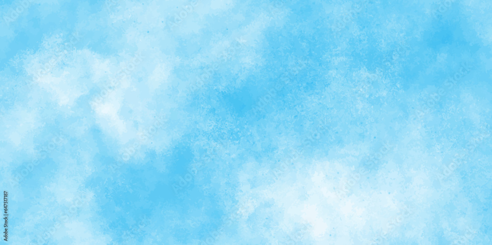 Abstract Watercolor shades blurry and defocused Cloudy Blue Sky Background,Beautiful grunge blue background with space and for making graphics