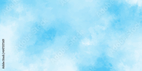 Abstract Watercolor shades blurry and defocused Cloudy Blue Sky Background,Beautiful grunge blue background with space and for making graphics