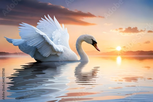 swan on sunset © Moon