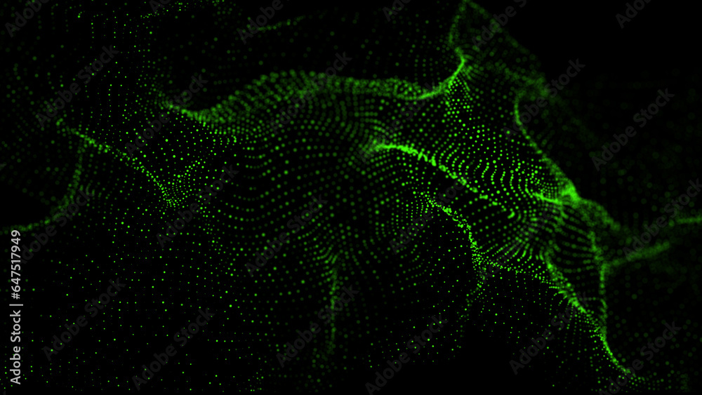 Abstract green dots or star dust backdrop. Space or galaxy texture background. Global digital technology. Big data visualization. 3D rendering. Abstract green dots or star dust backdrop. Space or galaxy texture background. Global digital technology. Big data visualization. 3D rendering.