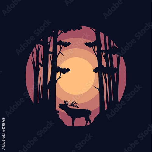 Wild Deer Vector Logo Illustration
