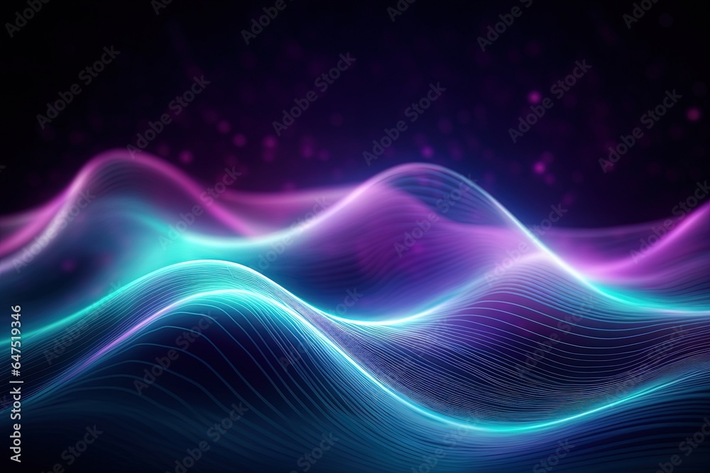 abstract futuristic background with pink blue glowing neon moving high speed wave lines and bokeh lights. Data transfer concept Fantastic wallpaper