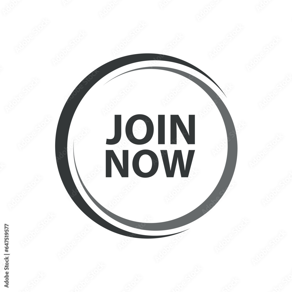 join now sign on white background	