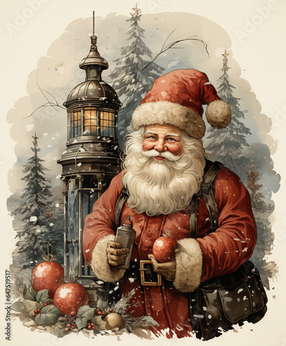 Vintage illustration for Christmas oldies art