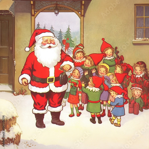 Vintage illustration for Christmas oldies art