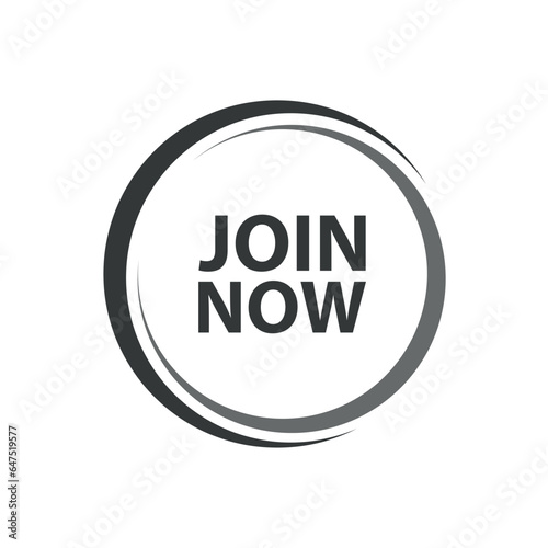 join now sign on white background	