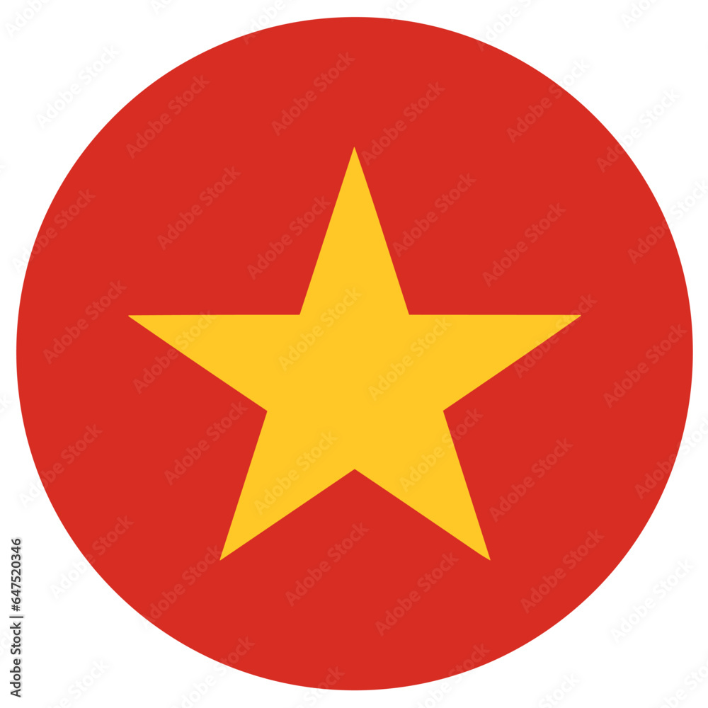 Vietnam flag round sticker flat design on a white Vietnam flag round sticker flat design on a white