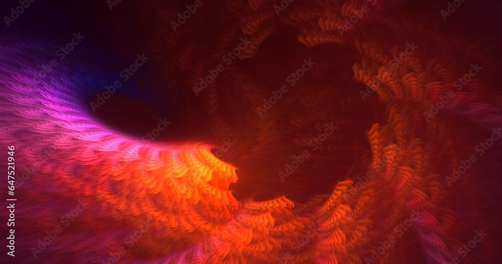 3D manual rendering abstract fractal polygon background 