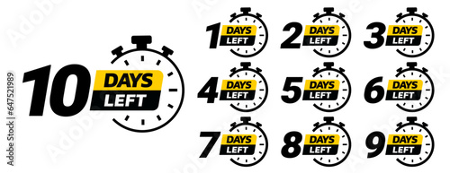 Number of days left to go sign for sale and promotion. Countdown left days