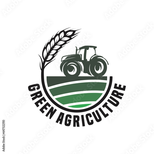 green agriculture logo vector illustration