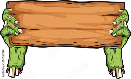 hand zombie holding wooden board,green hand zombie, hand zombie