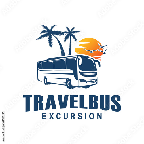 Bus logo design vector. Travel bus logo