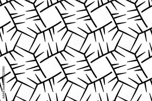 Doodling handwritten line wall handdrawn minimalist seamless pattern