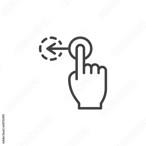 Drag gesture line icon