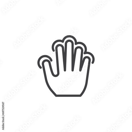 Hand spread gesture line icon