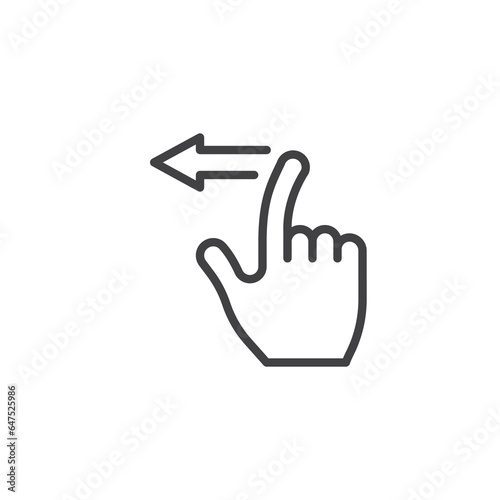 Swipe Right to Left gesture line icon