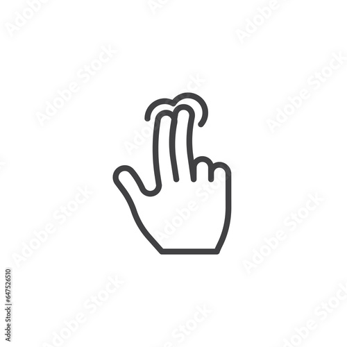 Two tap gesture line icon