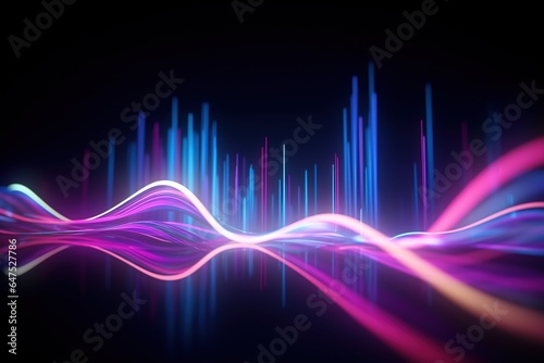 abstract futuristic background with pink blue glowing neon moving high speed wave lines and bokeh lights. Data transfer concept Fantastic wallpaper