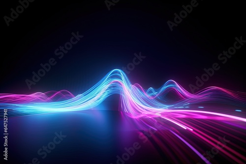 abstract futuristic background with pink blue glowing neon moving high speed wave lines and bokeh lights. Data transfer concept Fantastic wallpaper