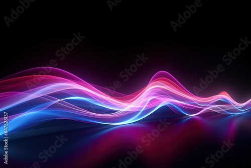 abstract futuristic background with pink blue glowing neon moving high speed wave lines and bokeh lights. Data transfer concept Fantastic wallpaper