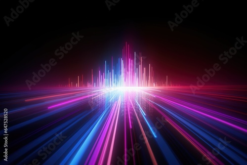 abstract futuristic background with pink blue glowing neon moving high speed wave lines and bokeh lights. Data transfer concept Fantastic wallpaper