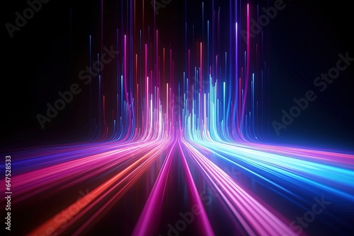 abstract futuristic background with pink blue glowing neon moving high speed wave lines and bokeh lights. Data transfer concept Fantastic wallpaper