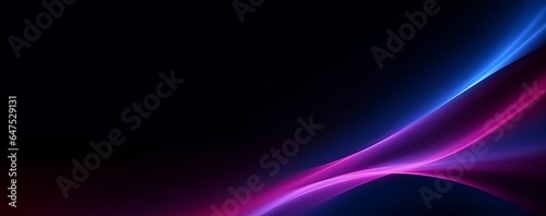 Neon light. Blur flare. Fluorescent radiance. Defocused purple pink blue color gradient flicker glow motion on dark black abstract background, Generative AI