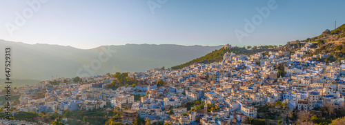 panorama of the town of chefchaouen morocco 