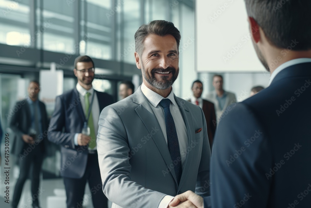 Business Partners Shaking Hands, Agreed on a Business Opportunity, Corporate Businesspeople Meet in Modern Office Business Partners Shaking Hands, Agreed on a Business Opportunity, Corporate Businesspeople Meet in Modern Office