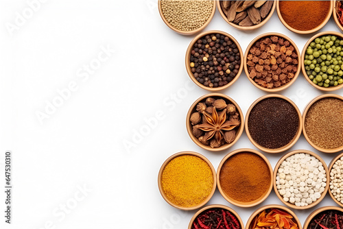 spices and herbs isolated on white background