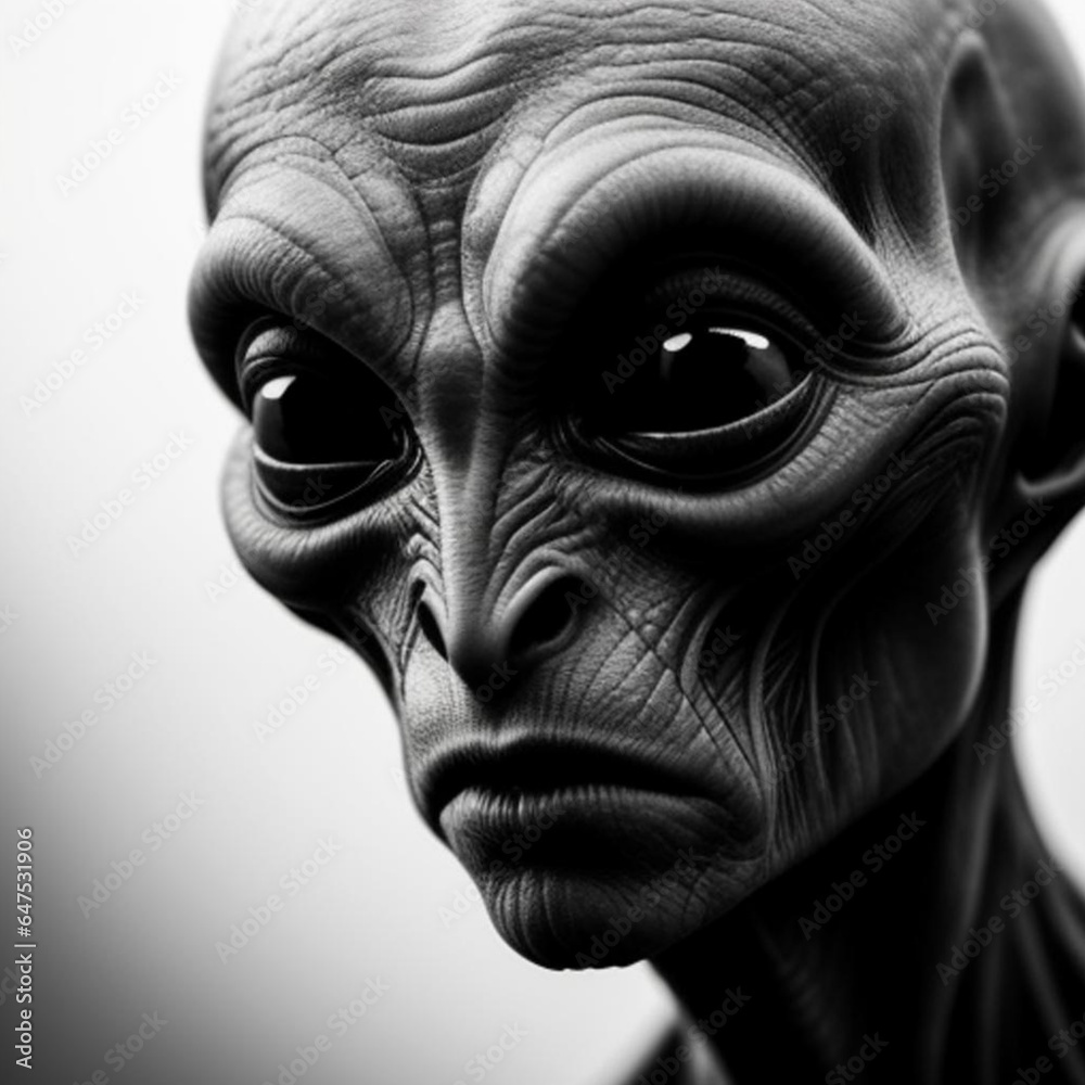 Atmospheric portrait of an alien being from another planet. Generative AI Atmospheric portrait of an alien being from another planet. Generative AI