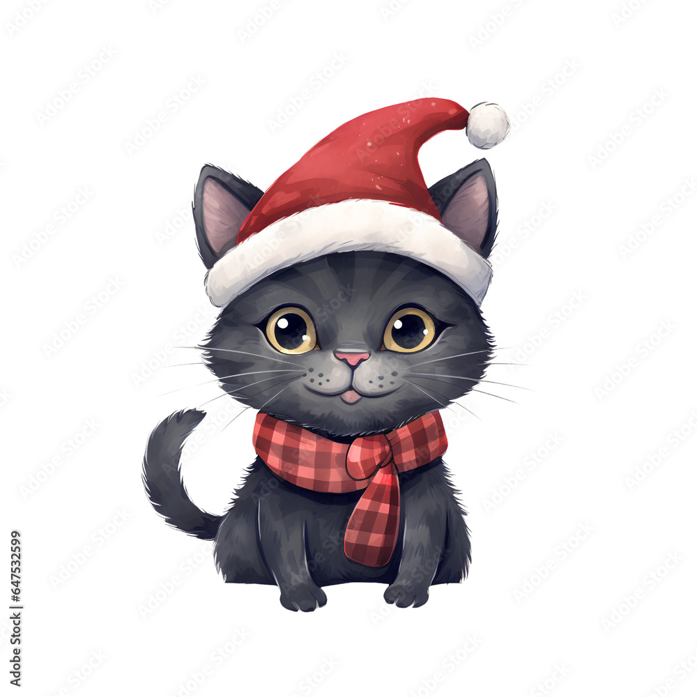 Christmas Black cat Clipart Christmas Black cat Clipart