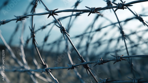 Barbed wire swirls on prison