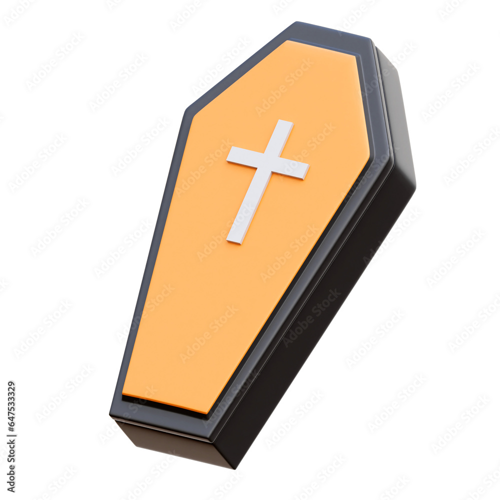 Obraz premium Coffin 3d Icon Illustrations
