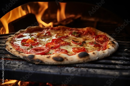 Wallpaper Mural Fresh baked pizza closeup, traditional wood fired oven Torontodigital.ca