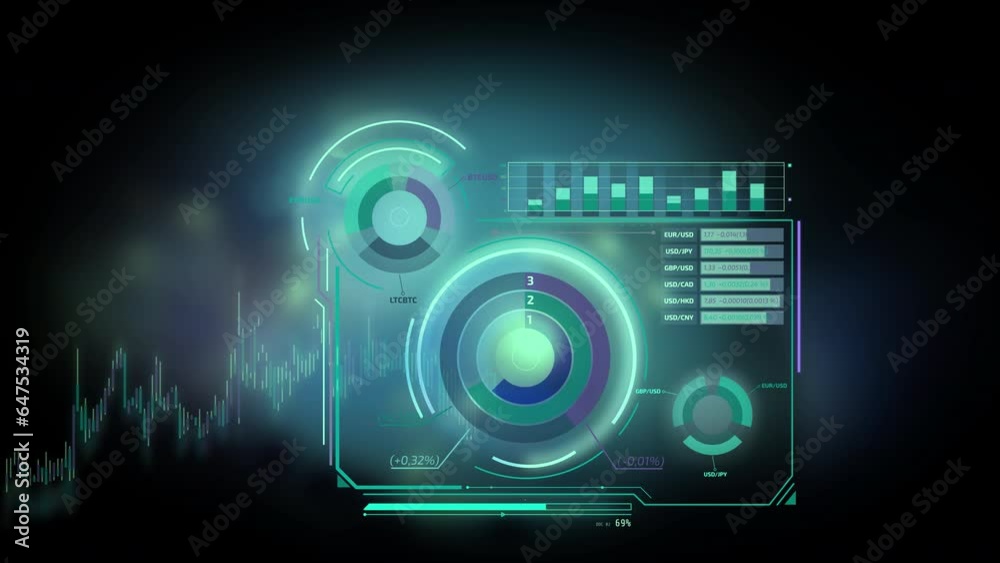 Animated stock market infographic elements Animated stock market infographic elements