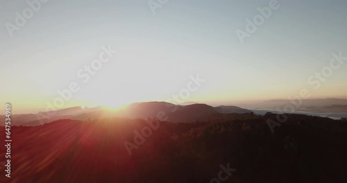 Sunrise over the Cuchumatanes mountains in Guatemala photo