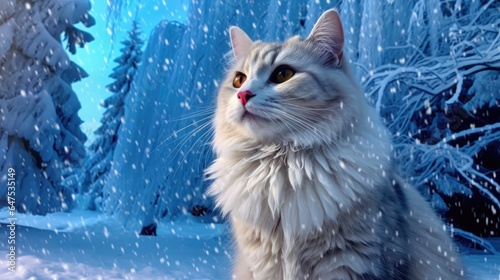 Cats Winter Wonderland Snowy Adventure Holiday, Background Image,Desktop Wallpaper Backgrounds, HD