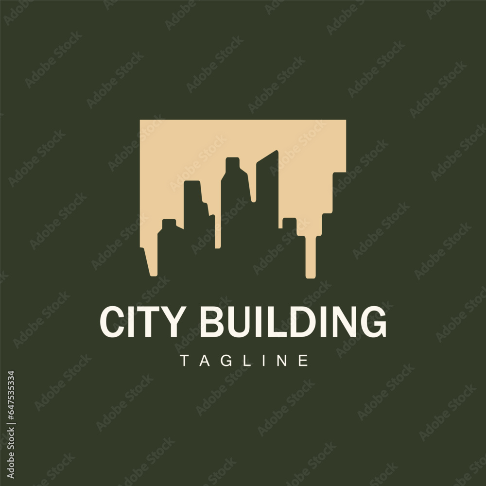 Fototapeta premium Skyline Building Logo, Simple Modern Design Vector Illustrator Template