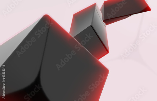 3D red crystal stone background