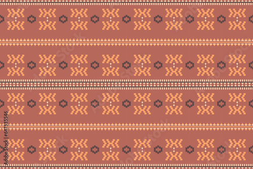 Aztec geometric pattern for vibrant color.Damask style pattern for textile and decoration.Ethnic abstract ikat.Seamless pattern in tribal.Native aztec boho vector design.