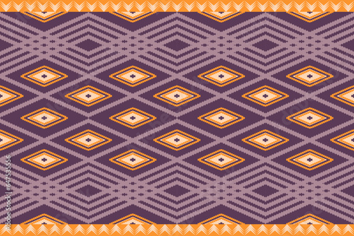 Tribal ethnic vector background.Abstract ethnic pattern design for wallpaper or texture.Ikat geometric folklore ornament.Colorful geometric embroidery for fabric,carpet,clothing.