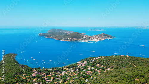 Obraz na płótnie Aerial drone view of Kinaliada, Turkey w salonie