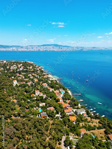 Aerial drone view of Kinaliada, Turkey © frimufilms