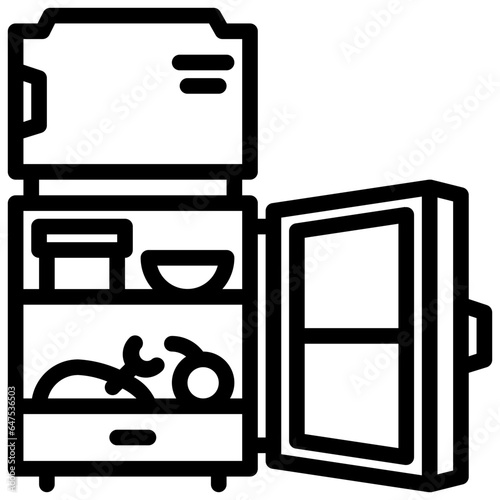 refrigerator. refrigerator line icon logo illustration vector isolated. refrigerator icon set. suitable for web design, mobile, logo, app, etc.