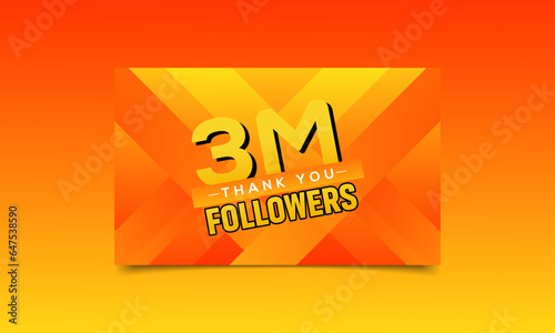 Thank you 1 million followers or subscribers achievement symbol banner design, Modern creative celebration typography design with confetti for online website banner, poster, and card.