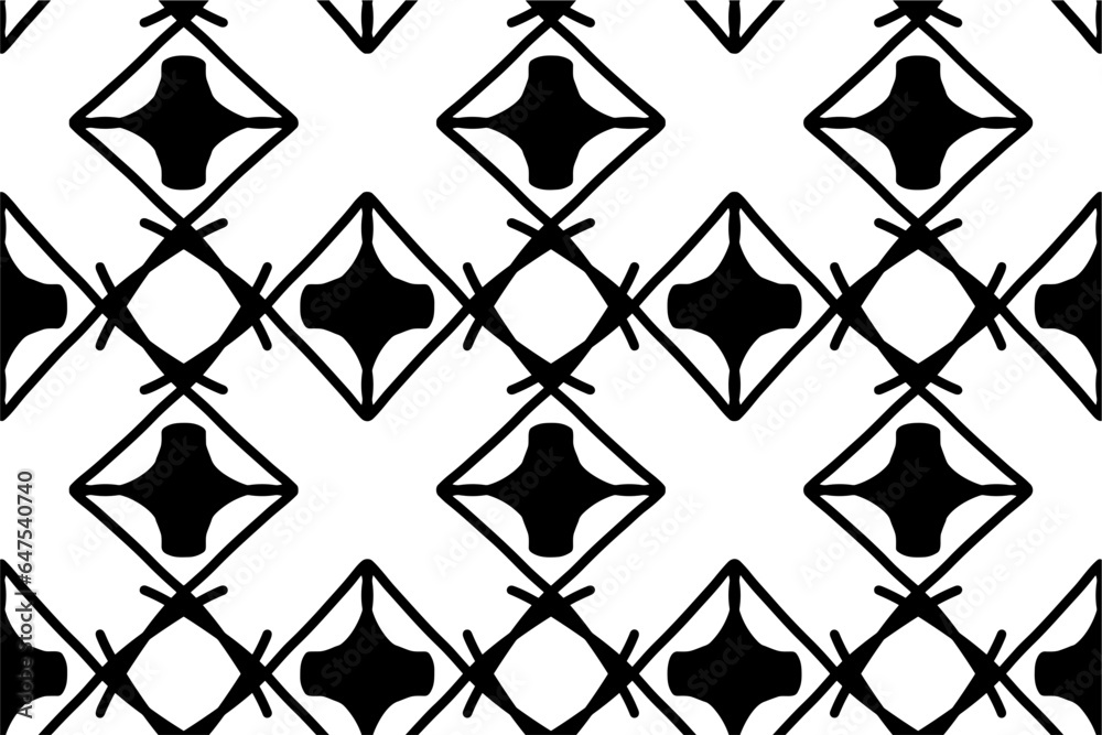 Fototapeta premium Doodling line wall handdrawn minimalist seamless pattern