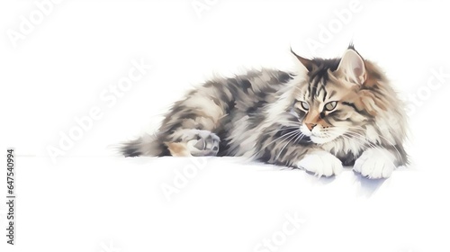 Beautiful grey cat isolated on a white © Jodie