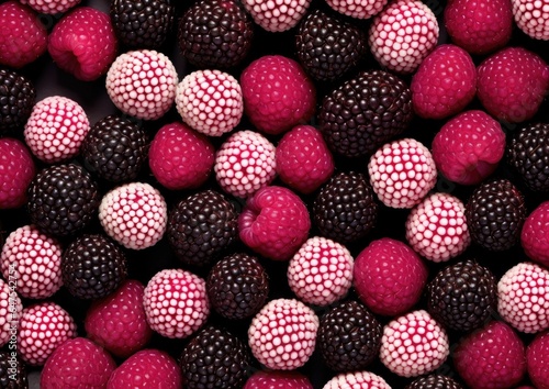 Professional photography of Pattern of Tayberries fruits. Genera